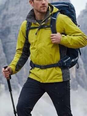 Marmot PreCip Lightweight Waterproof Hooded Two-Tone Chartreuse Rain Jacket XL